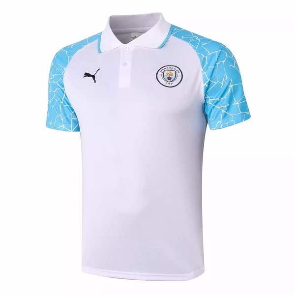 Polo Manchester City 2020-21 Weiß Blau